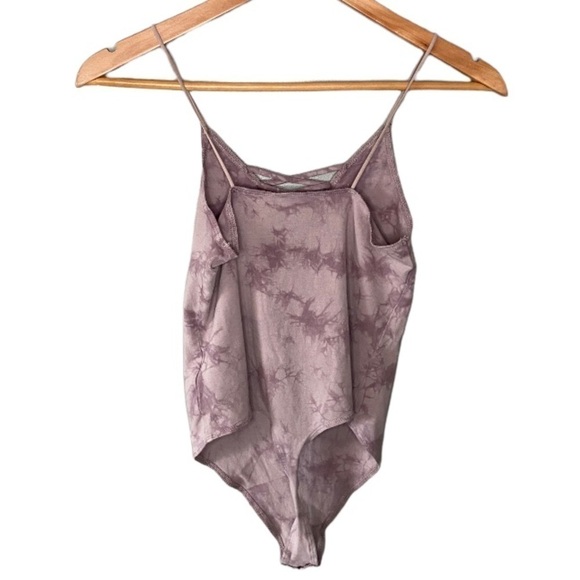 American Eagle Lace Front Purple Tie Dye Bodysuit - Picture 4 of 5